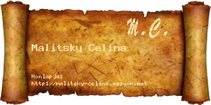 Malitsky Celina névjegykártya